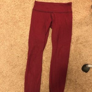 Red Lululemon 7/8 Legging